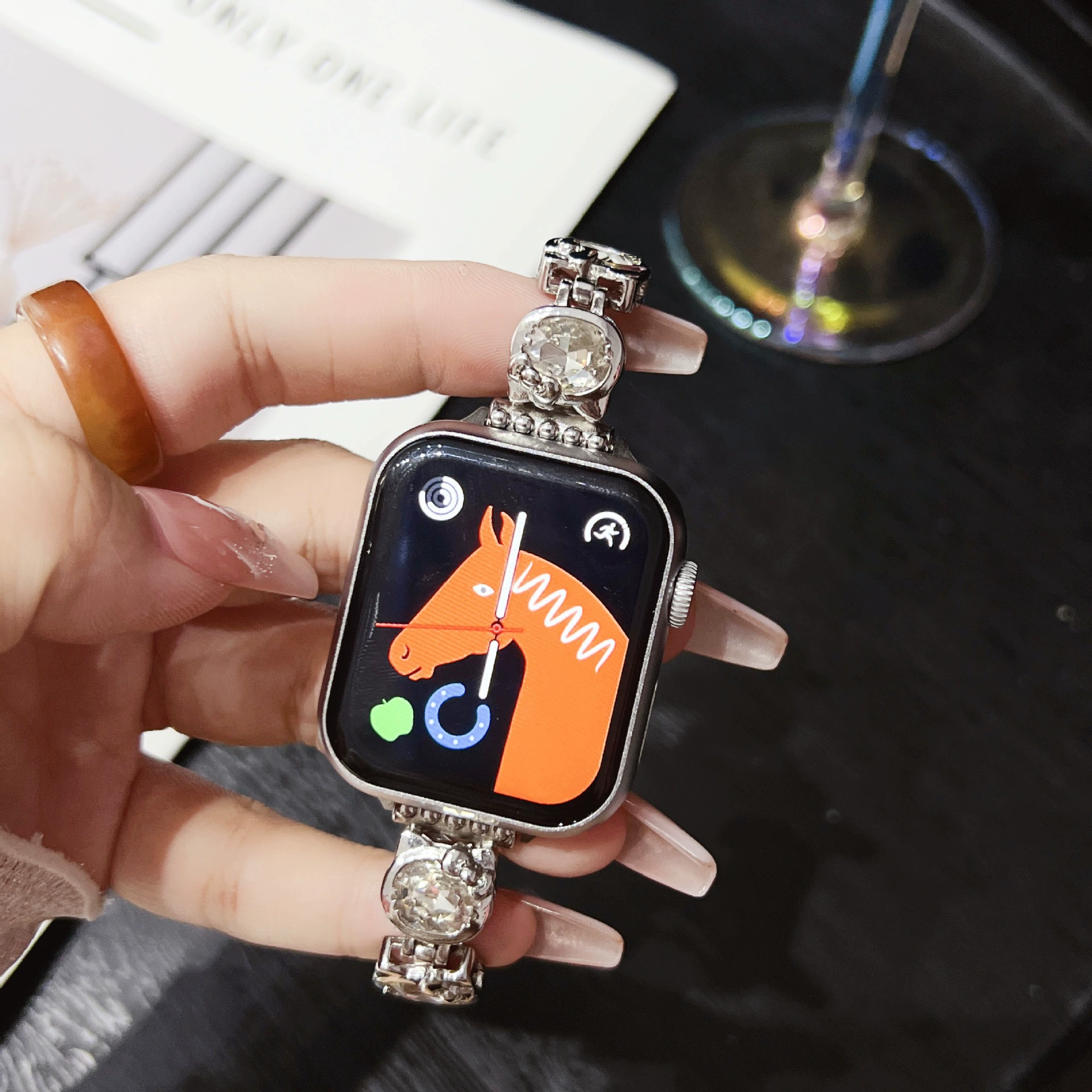 Ремешок Katie Kitten с инкрустацией бриллиантами, подходит для Apple iWatch 2/3/4/5/6/7/8/9/S/10, браслет для запястья