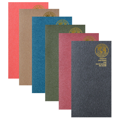 Traveler's notebook replacement core, saddle-stitched loose-leaf inner core, kraft paper, horizontal lines, blank square inner pages