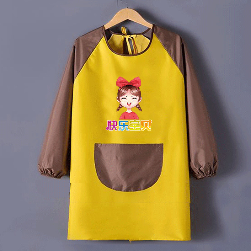 子供の絵の服のカバーの美術生の陶芸のエプロンの防水の防油の書道の小学生は毛筆の字を書きます。|undefined
