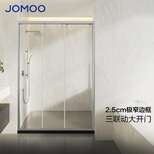 Jiumu integral shower room bathroom partition three door linkage stainless steel shower room E16 contact customer service