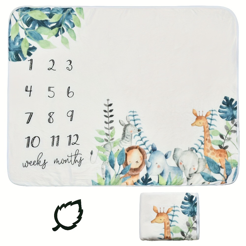 Manta de franela con estampado digital personalizado del fabricante, manta de fotografía para el crecimiento del bebé en su primer mes y 100 días