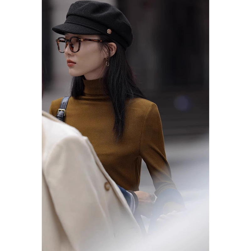 715#【特价！】觅定半高领打底衫内搭紧身毛衣长袖针织衫上衣秋装|undefined