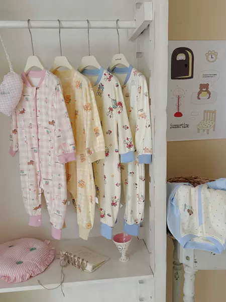 Large and small sizes, HeyHoney autumn new collection, pure cotton baby pajamas, unisex children's sleepwear, long-sleeved sleep sack for infants and toddlers