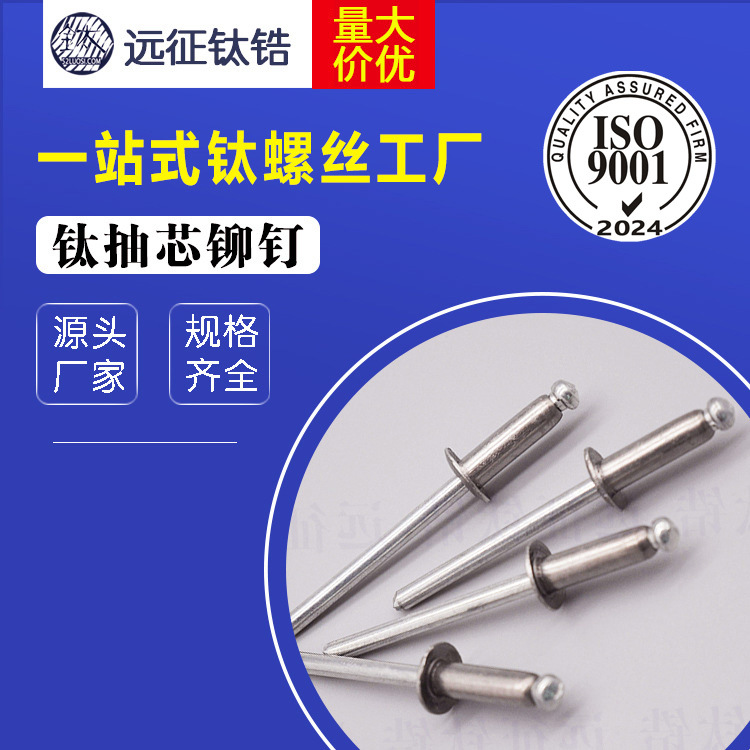 厂价批发 钛抽芯铆钉 3.9*10 纯钛钛铆钉 各规格尺寸 钛铆钉