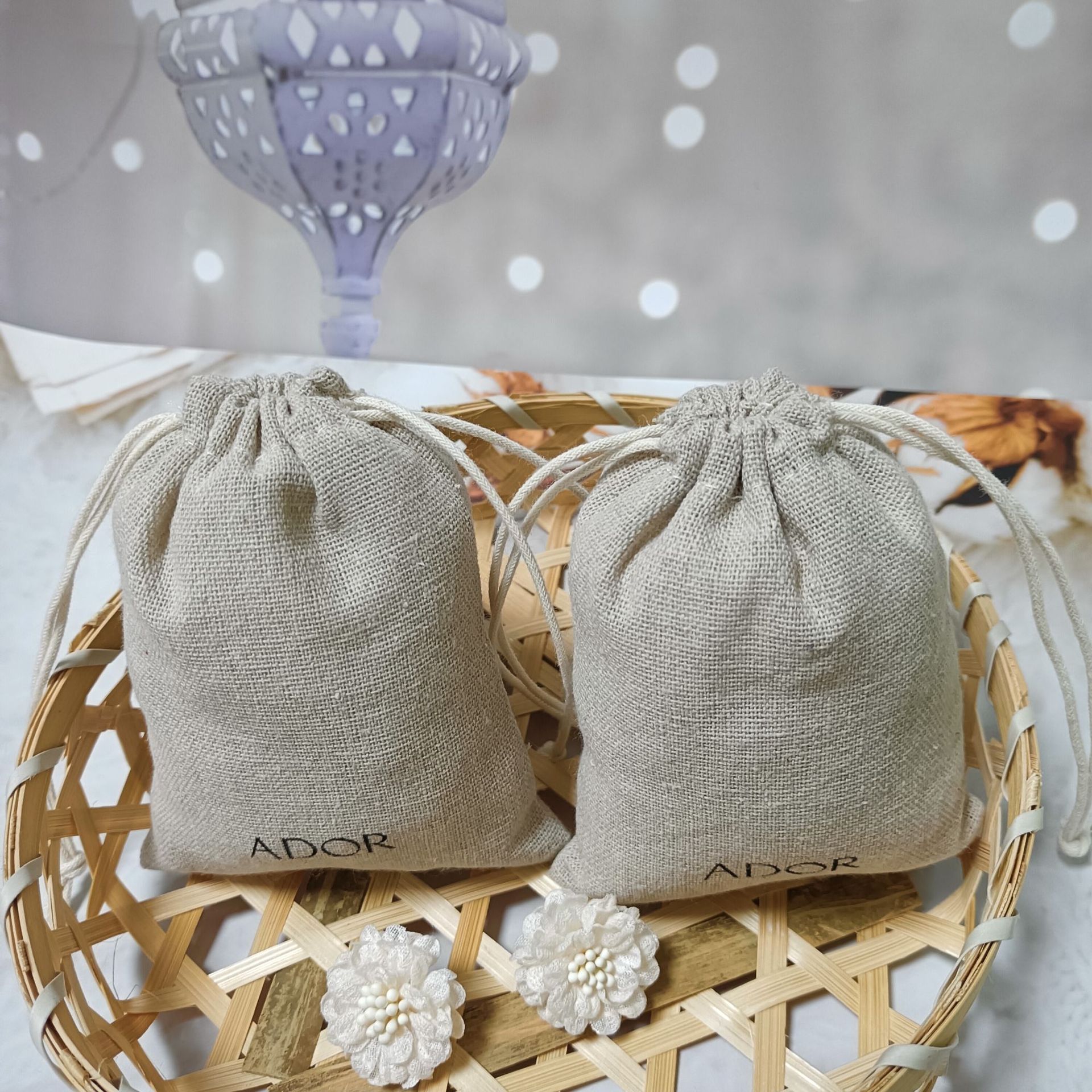 印刷帆布平口袋 大米茶叶麻布抽绳袋 棉布束口袋批发棉麻布袋