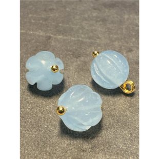 10mm New Chinoiserie Retro Light Blue Pumpkin Bead Buckle Cheongsam Clothing Accessories