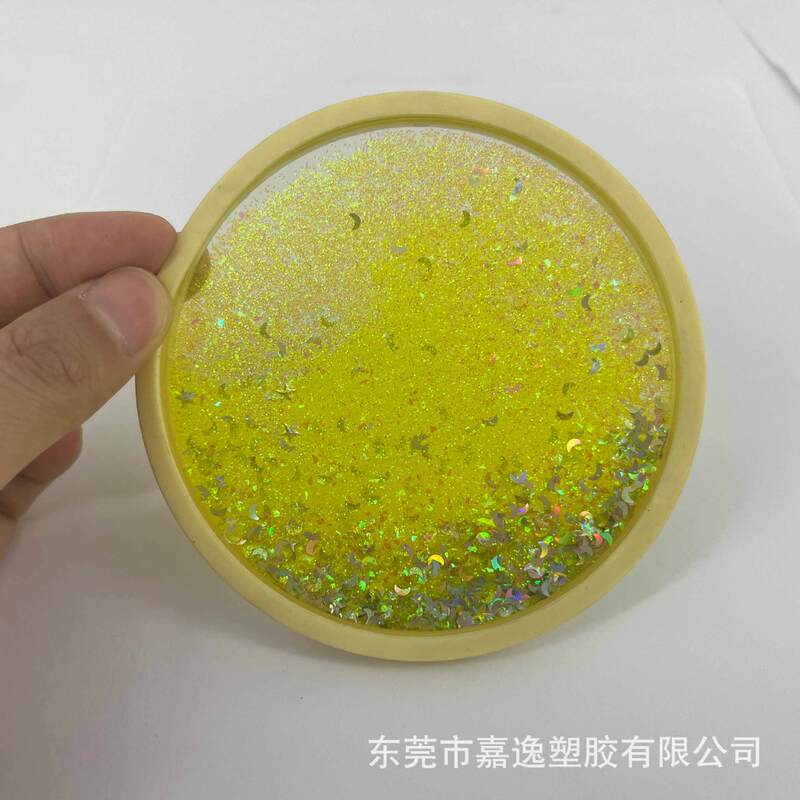 DIY Acrylic Coaster Quicksand Coaster Anti-Scalding Acrylic Round Souvenir Small Gift Creative Quicksand Photo Frame