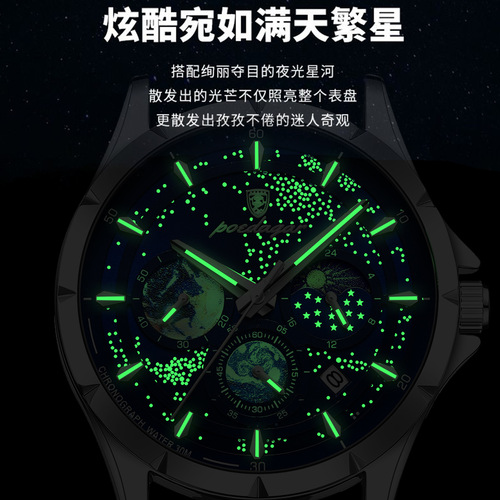 Swiss brand new luminous multifunctional men's watch waterproof quartz watch live foreign trade dropshipping
