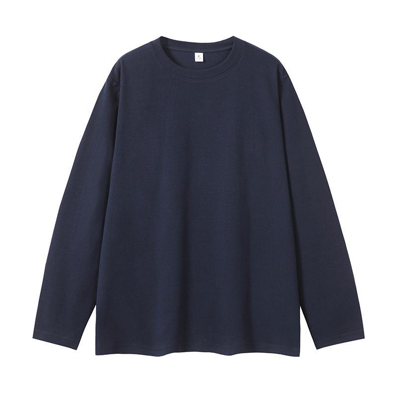 네이비블루 [라운드넥 저먼벨벳 긴팔티셔츠]