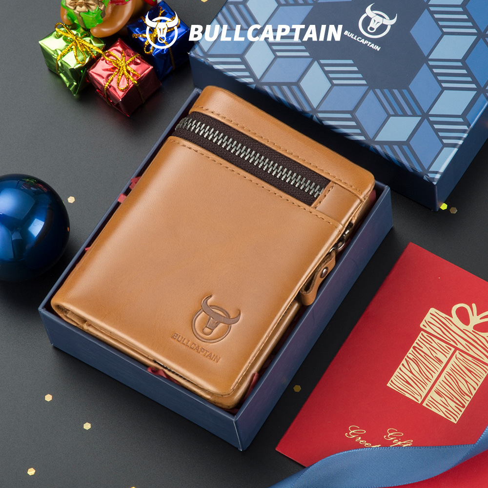 Capitán NIU hombres billetera de cuero multifuncional plegable multi-Tarjeta billetera hecha a mano billetera de licencia de conducir