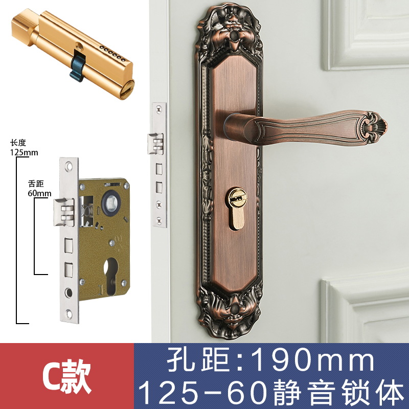 Estilo europeo Huanggu dormitorio teniendo cerradura manija interior cerradura de la puerta de madera manija mecánica cerradura de la puerta al por mayor cerradura de la puerta del hogar