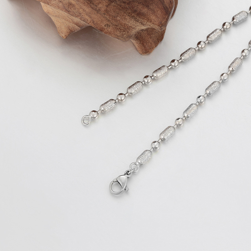 Joyería Xuping moda simple cadena de esferas aleación de cobre chapado blanco sin género cadena cruzada europea y americana cadena al por mayor