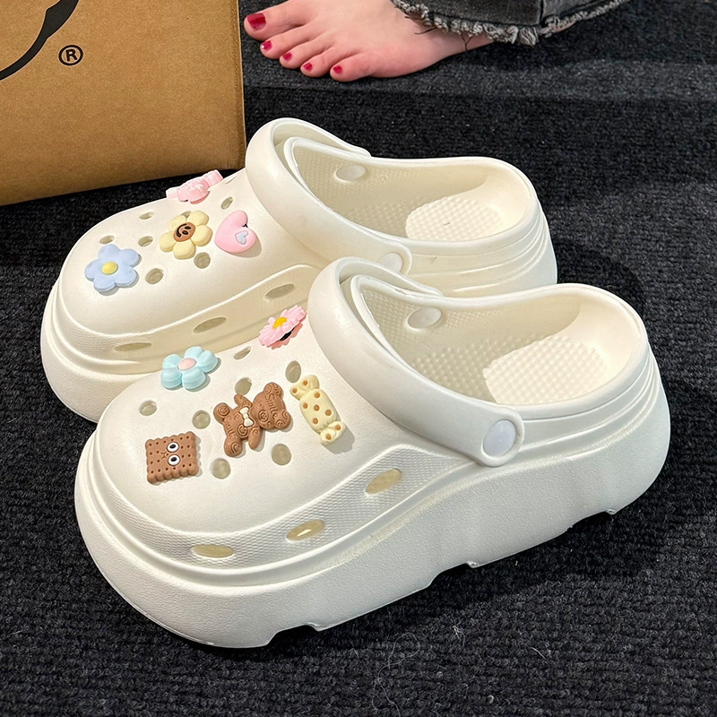 Женские летние пляжные шлепанцы Croc, новинка 2025 года, на толстой подошве из ЭВА, нескользящие и дезодорирующие, для беременных.