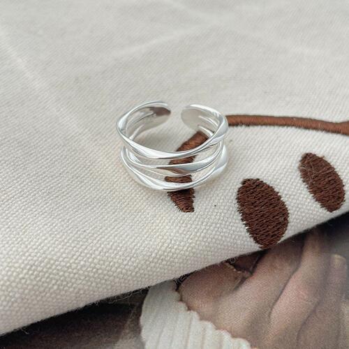 Niche fashion geometric multi-layer ring for women, minimalist versatile design, sense of line, openable adjustable trendy ring