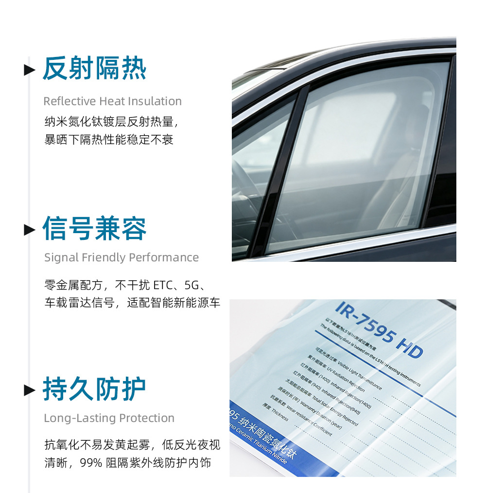 VK in-stock direct delivery TOP‑PRO magnetron sputtering metal car film with nano-ceramic technology, scratch-resistant solar film