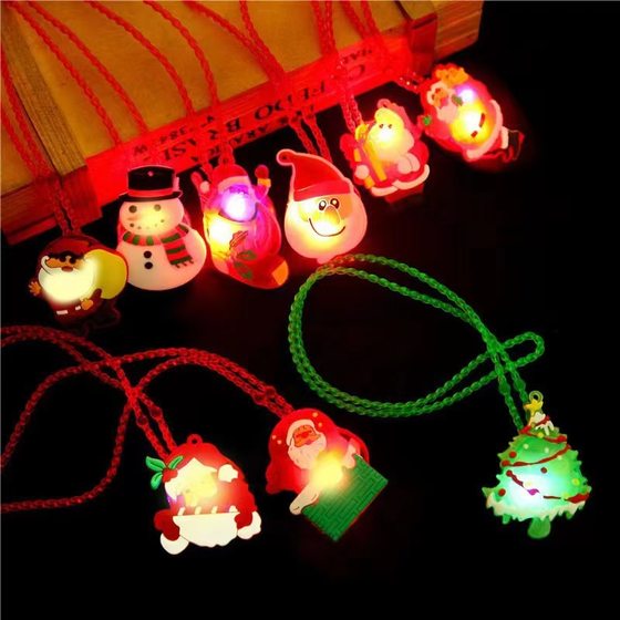 Children's luminous acrylic beads necklace flash necklace night market stall kindergarten small gift toys wholesale