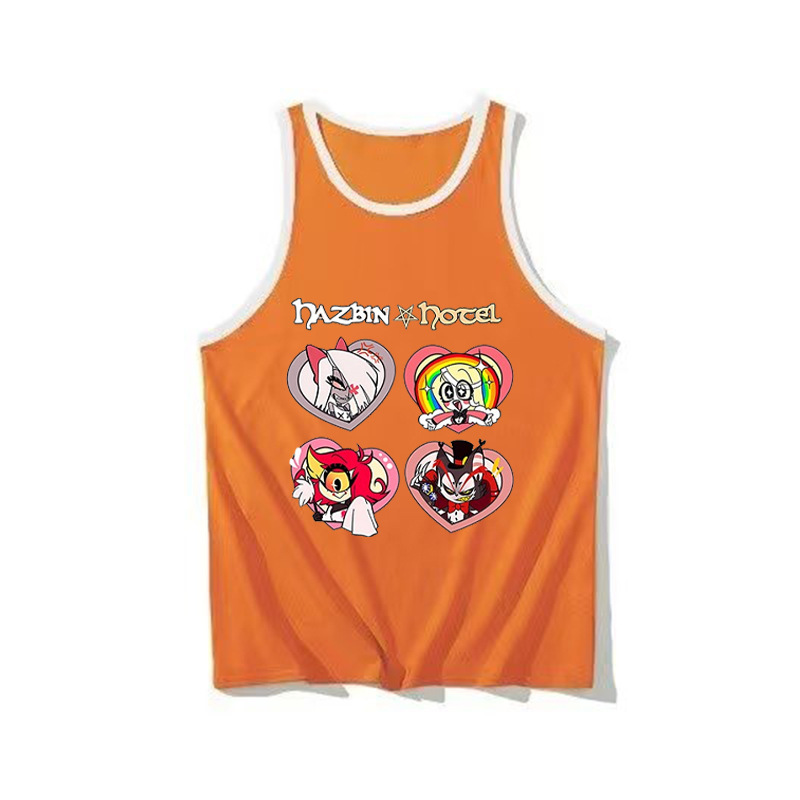 New Children's Apparel Mange Hell Hotel, Middle-Size Sleeveless Backless Top Cartoon Print Summer New Cross-Border Amazon