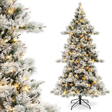 【三层礼帽设计】大型圣诞树植绒雪松果加灯自动树圣诞节场景装饰