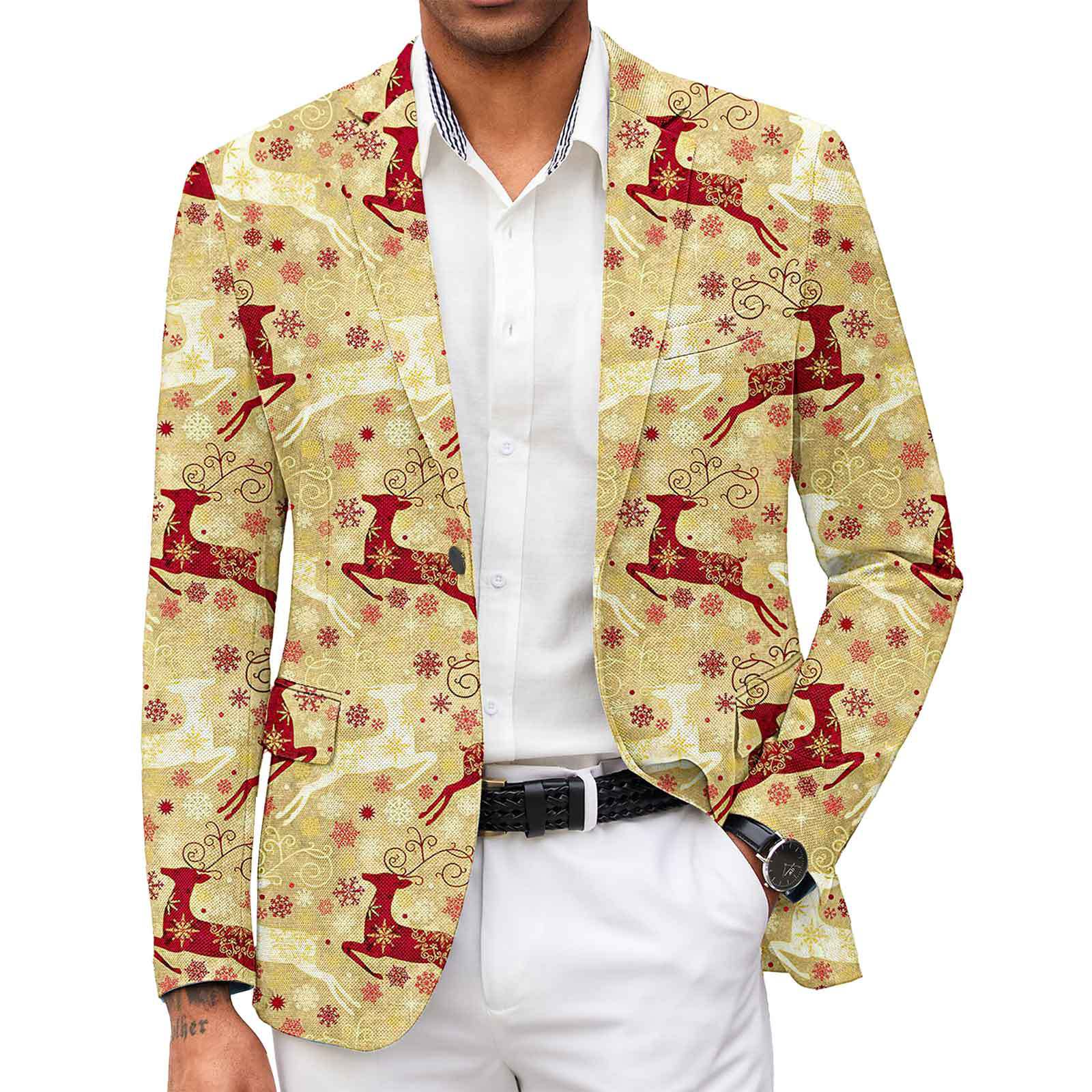 Men's Clothing New Christmas men's suits printed suit jacket men's fashion British suits_voghion.com