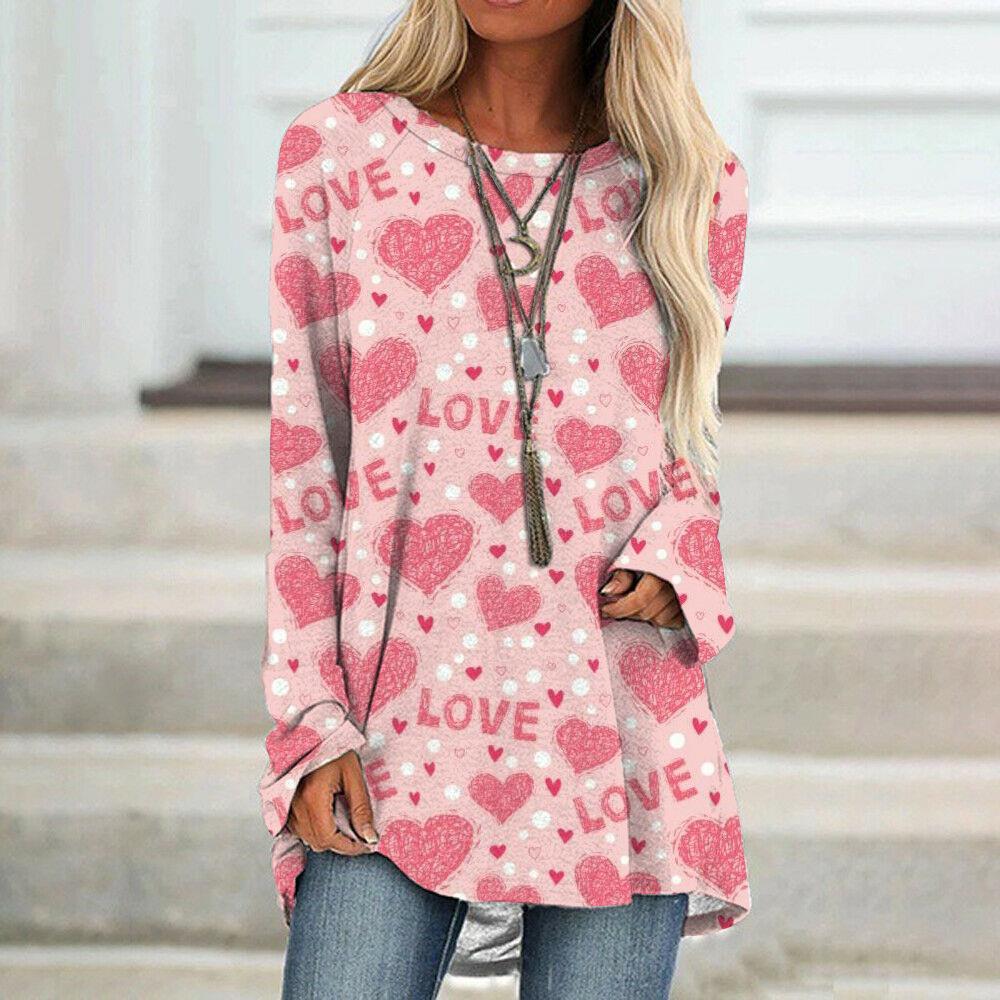 Women's T-shirt Long Sleeve T-shirts Classic Style Streetwear Heart Shape display picture 5