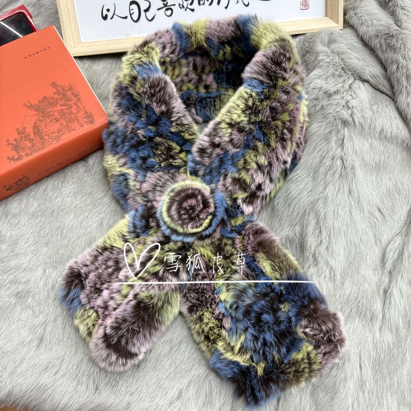 獭兔毛围巾双面围脖加厚保暖男女秋冬季毛领百搭保真皮草防风脖套|undefined