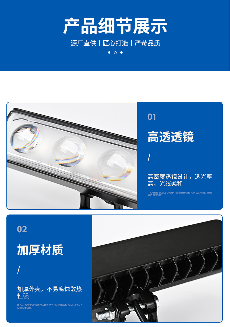 Motorcycle LED Headlight, Electric Vehicle High/Low Beam Spotlight