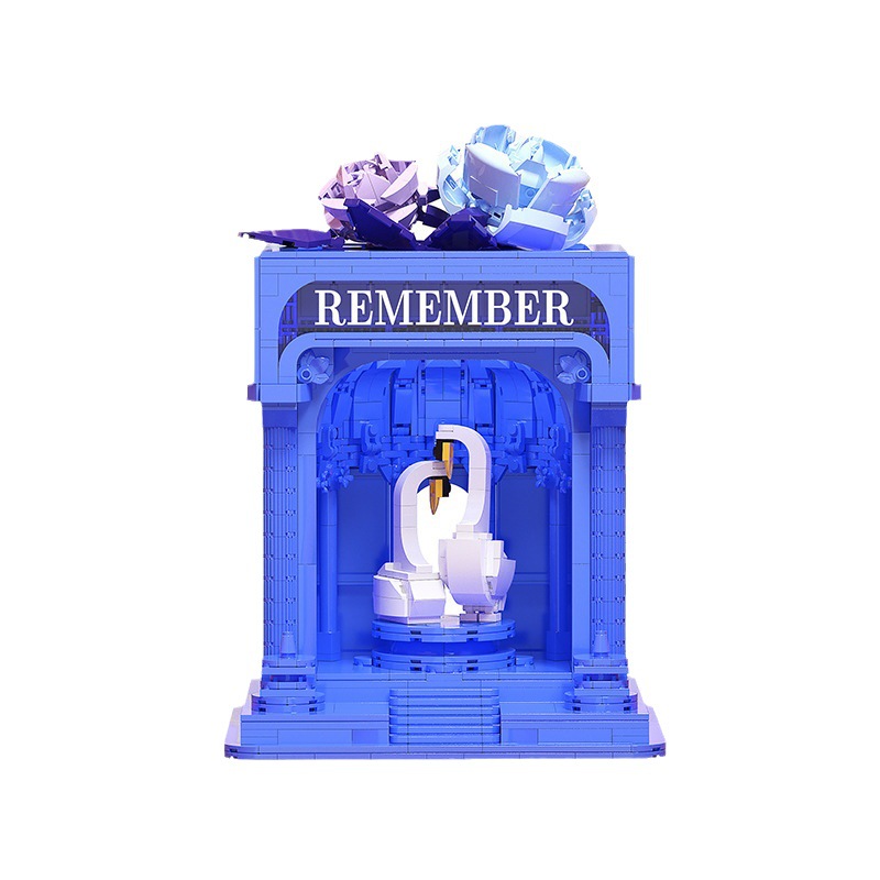 Compatible con bloques de construcción LEGO amor marca romántica flor eterna faro decoración rompecabezas montado juguete chica regalo