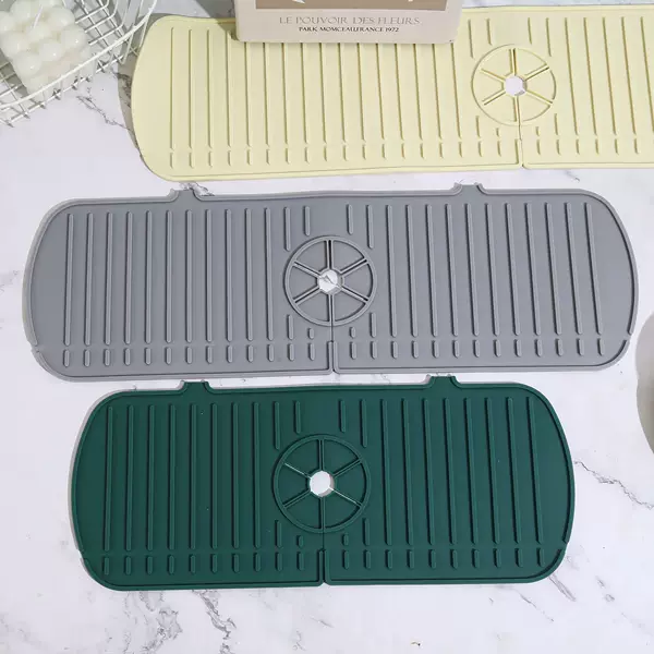 Faucet Drain Pad Silicone Washbasin Splash Pad Kitchen Multifunctional Sink Pad Drain Countertop Splash Pad