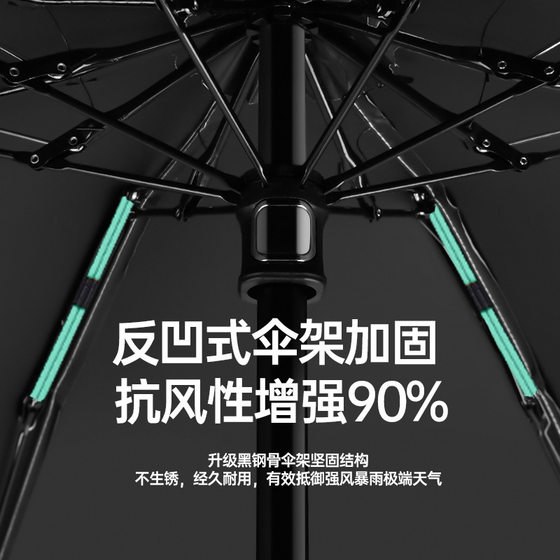 Double Bone Five-fold Umbrella Reinforced Thickened Black Rubber Umbrella Portable Compact Ultra Light Women's Umbrella Windproof Super Sun-proof Custom Umbrella