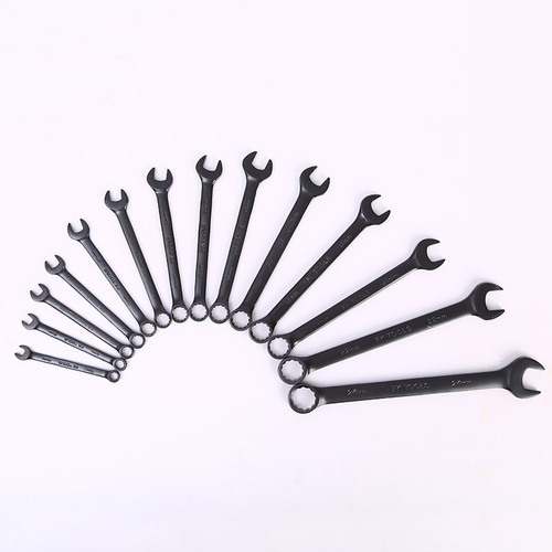 Factory direct sales metric dual-purpose wrench 8-24 dual-purpose wrench set plum dull black dual-purpose wrench