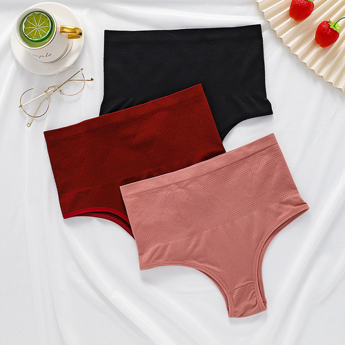 One-piece hot-selling high-end seamless mid- and high-waisted underwear, tummy-controlling, waist-shaping, and high-stretch women's briefs