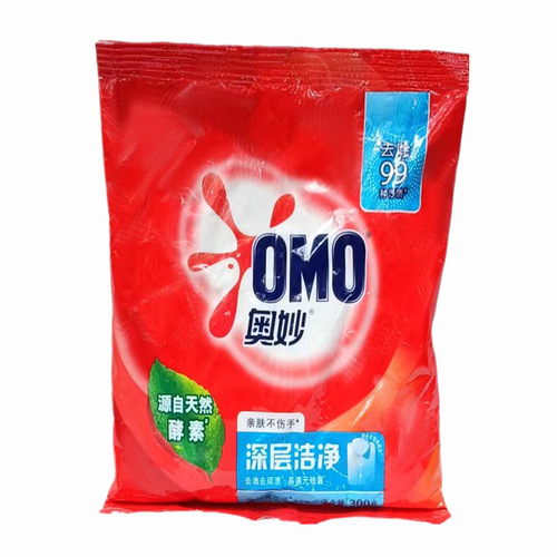 Omiao laundry detergent 300g small bag deep cleansing lavender fragrance supermarket convenience store business student