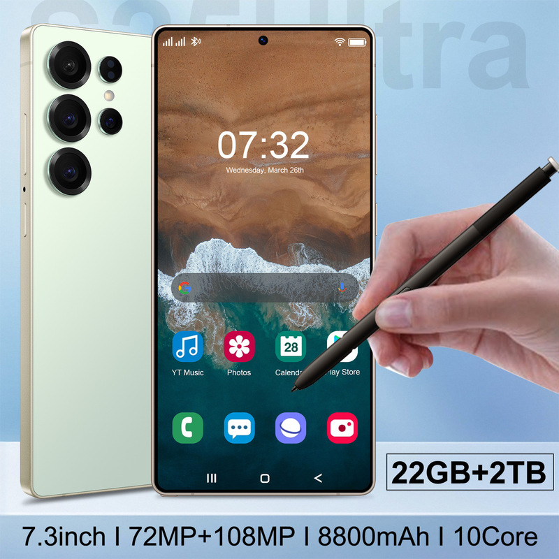 Cross-Border Mobile Phone S25 Ultra with Built-In Pen, 7.3-Inch Large Screen, Android 13, Foreign Trade Smartphone, 4+64g, True 4g