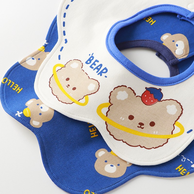 Babero para bebé toalla de saliva para bebé algodón impermeable recién nacido a prueba de vómitos babero para comer 360 grados rotación primavera y verano