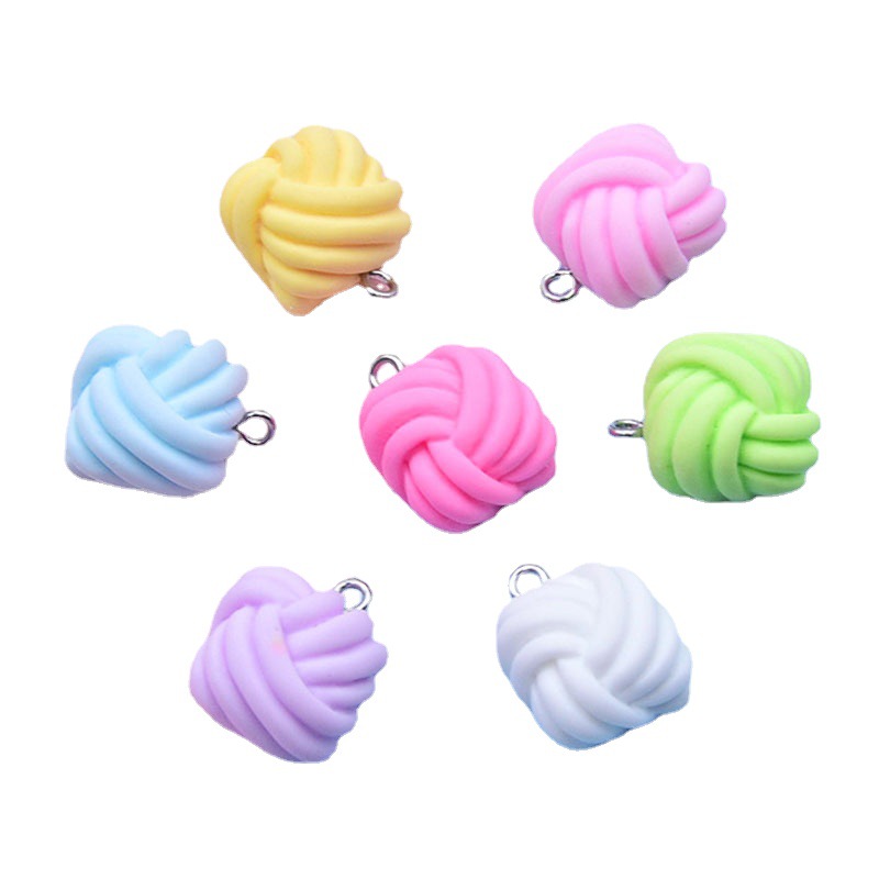 Macaron bola de peluche de color adornos Bola de piel fideos instantáneos colgante bolsa llavero colgante accesorios de la joyería de DIY