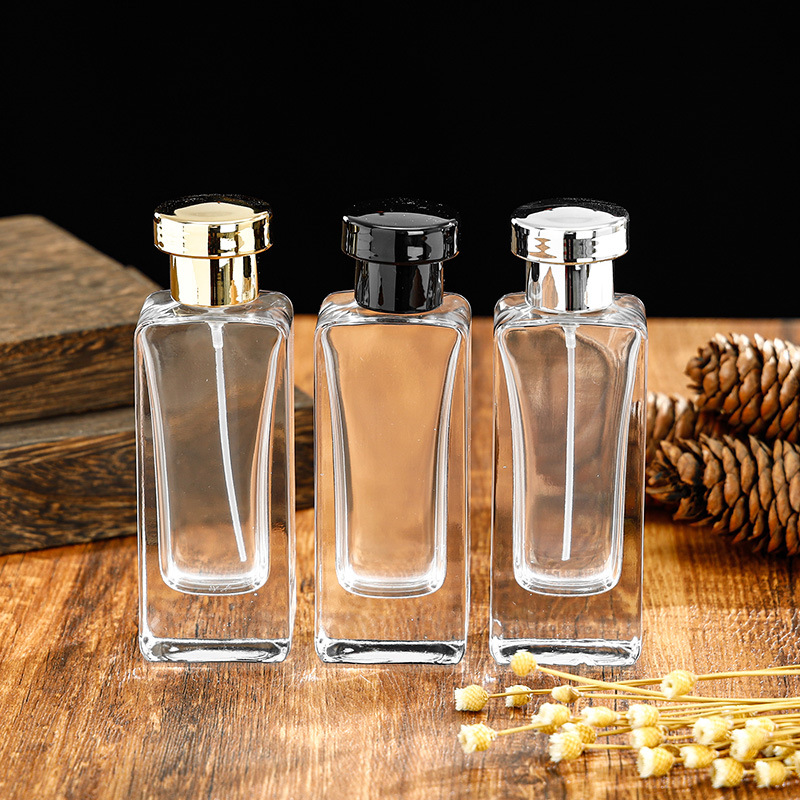 50ml方形玻璃香水瓶香水分装瓶便携按压喷雾瓶旅行化妆护肤品空瓶