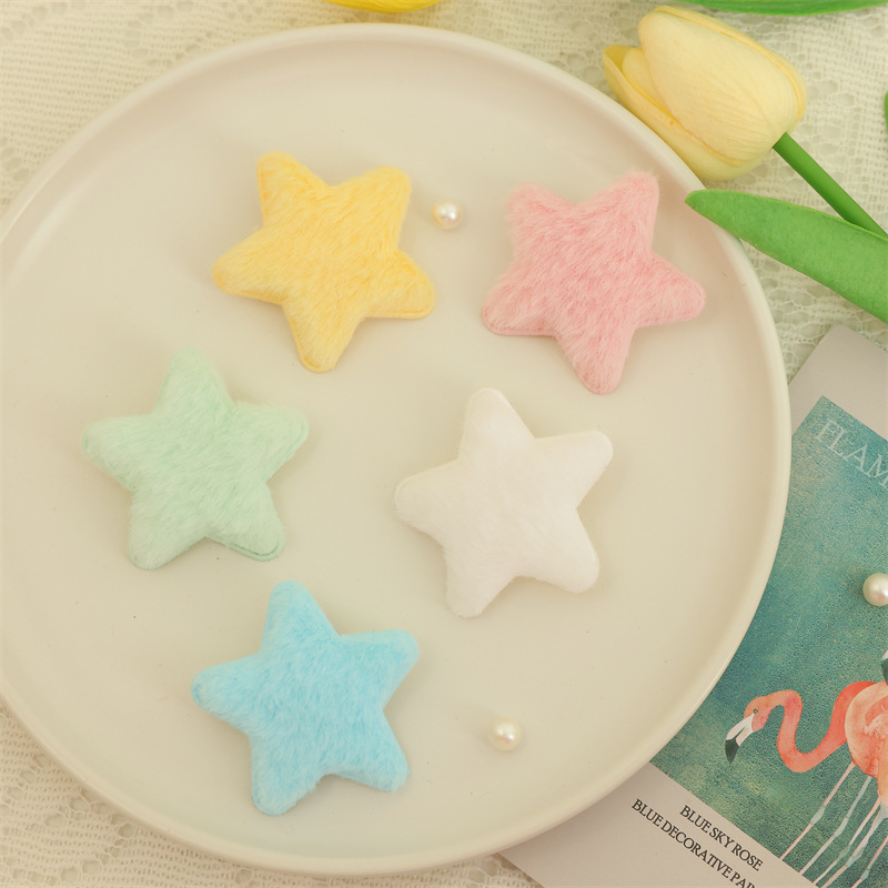 Sweet cute Japanese plush star hairpin bangs clip student Millennium hot girl y2g Yabi five-pointed star hair accessories