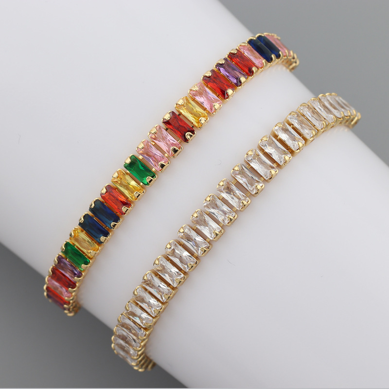 Retro Geometric Copper Bracelets Inlay Zircon Copper Bracelets