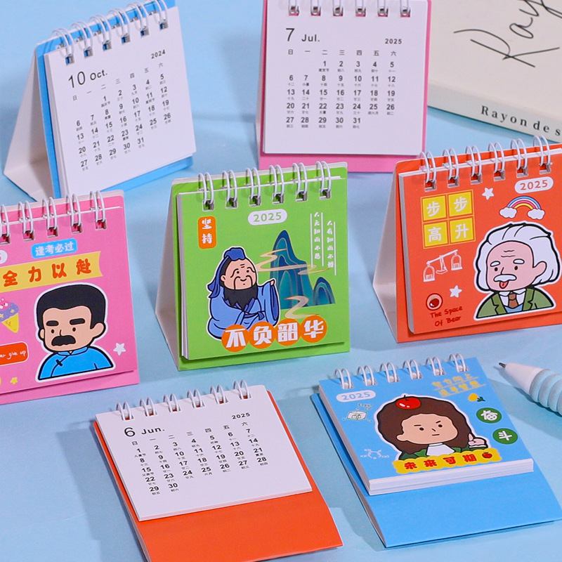 2025 mini calendario de escritorio para estudiantes calendario de texto inspirador decoración de escritorio calendario de oficina calendario de tarjetas al por mayor