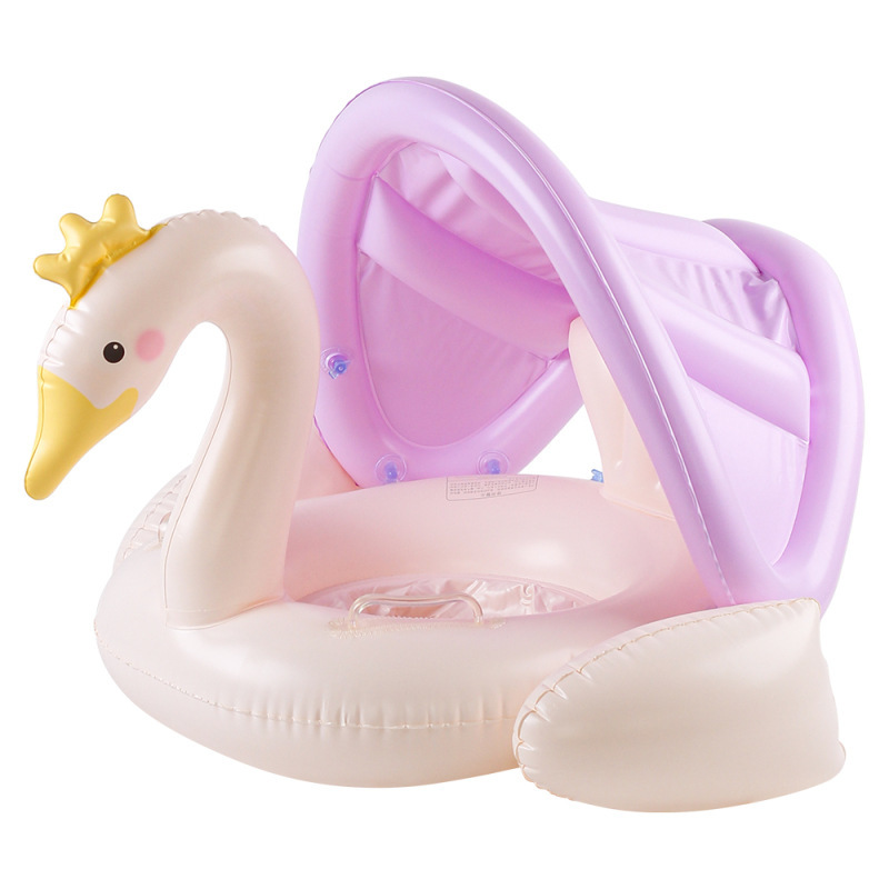 Xia Le bebé anillo de natación a prueba de sol con volante asiento de bebé barco cuerno barco hogar niños natación anillo piscina juguete