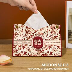 お祝いの結婚用品の高級引き出し箱の赤いティッシュケースは新婚の結婚部屋の寝室の紙を収納して結婚祝いの女性を引き出します。