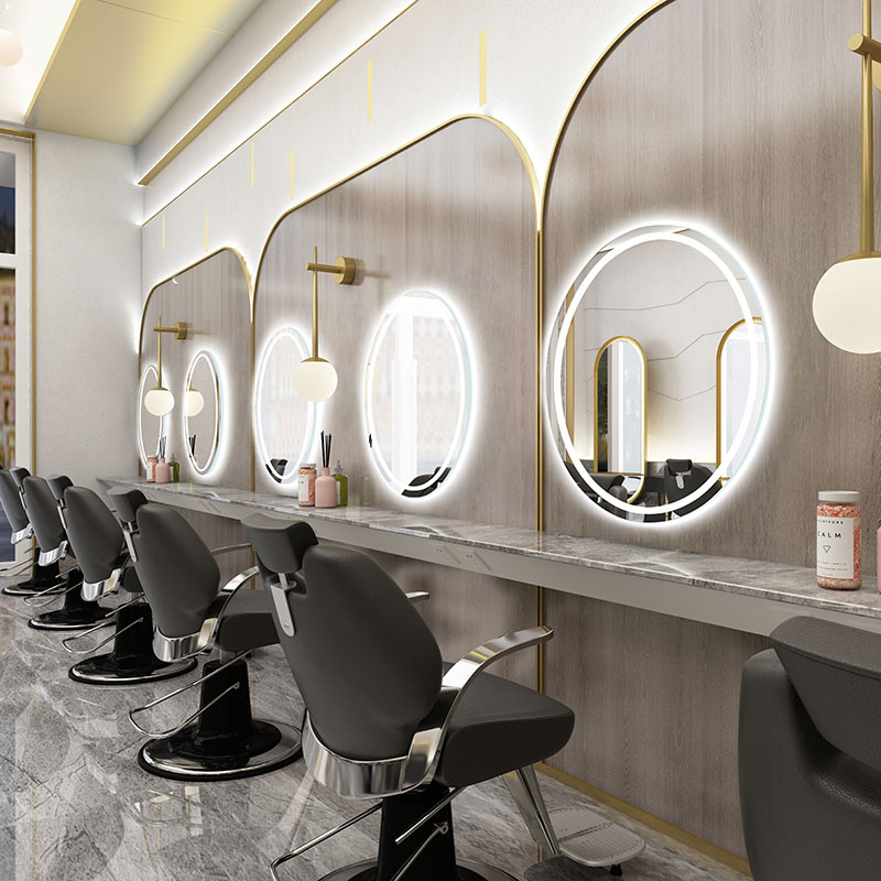 Barbería de moda simple espejo salón de corte de peluquería espejo red especial escaldado espejo de maquillaje de belleza tabla de espejo de peluquería