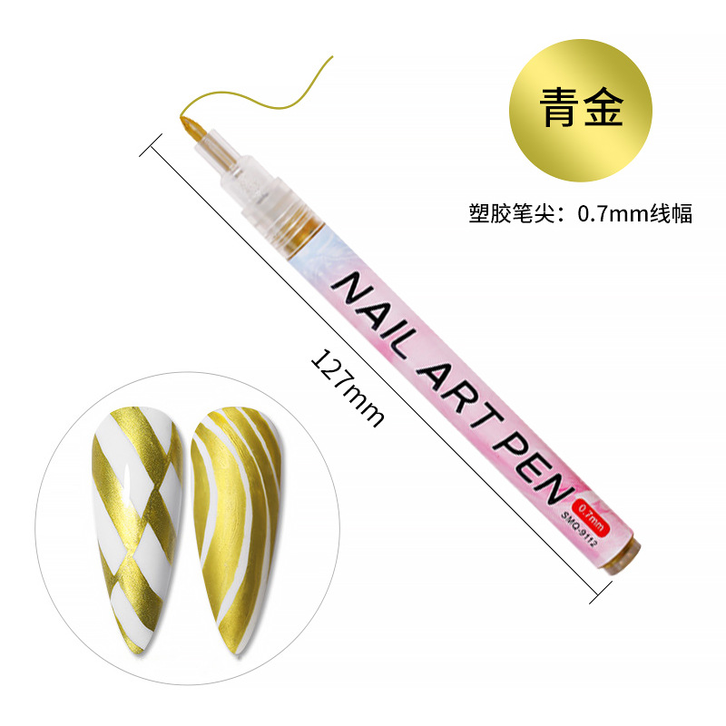 SOMEQI Bolígrafo para decoración de uñas de 12 colores para pintar y puntear, bolígrafo con punta de aguja para diario DIY, bolígrafo para delinear, bolígrafo para grafiti para decoración de uñas.