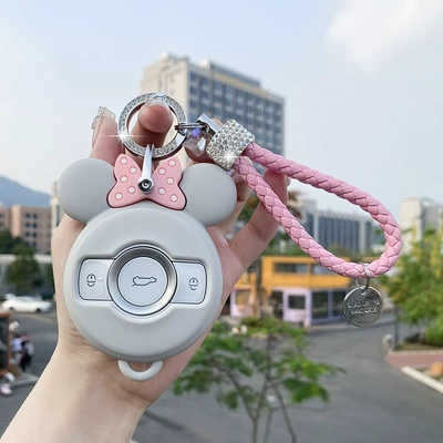 1 No. 1 Smart Car 3 Static Rod/Key Bag - smart-grey-powder-fashionable-diamond-rope-buckle