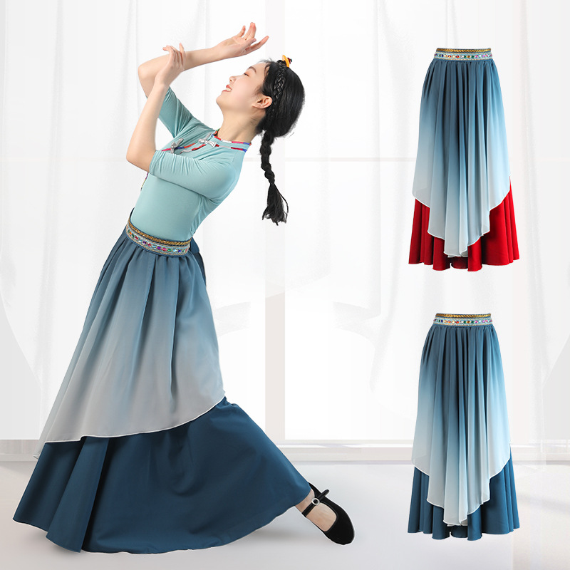 Ropa de danza Xizanga femenina ropa de danza ropa de rendimiento larga falda grande traje largo falda Xizanga falda image 3