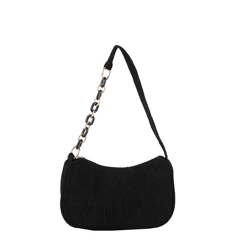 Simple corduroy bag, fashionable and casual shoulder bag for women, solid color trendy summer crossbody bag, large capacity small square bag