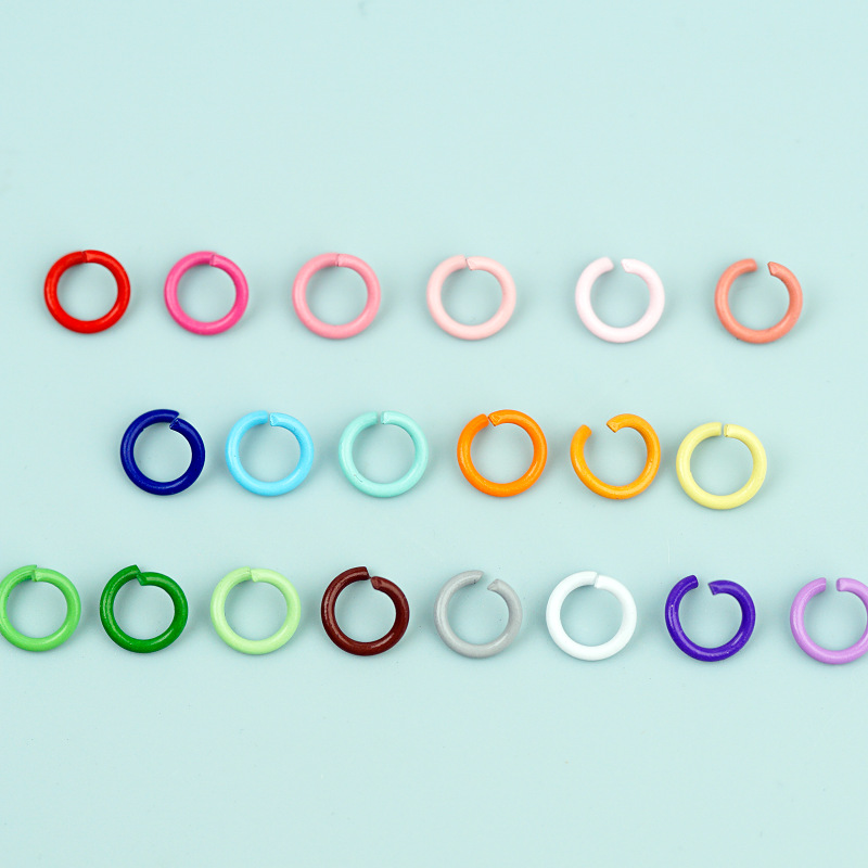 Pintura de color abierto anillo de conexión de hierro pulsera collar material hecho a mano DIY accesorios de la joyería