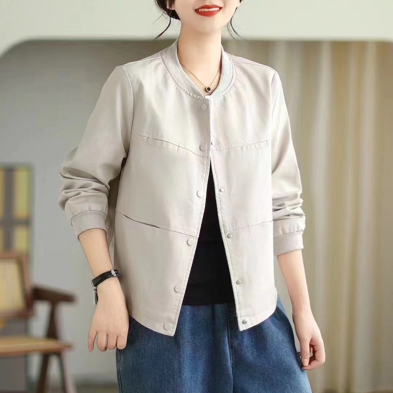古茶色の服 秋の新作 レディース レザージャケット 黒のトップス おしゃれ カジュアル ゆったりとしたステッチ入り アート風PUレザージャケット|undefined