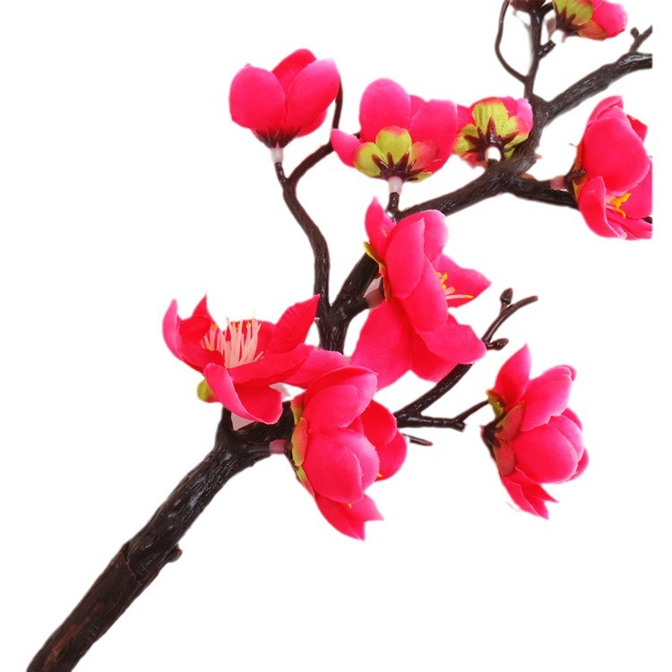 Venta al por mayor chino pastoral flor artificial del ciruelo al por mayor flor falsa pequeña flor del ciruelo rama salón flor decorativa