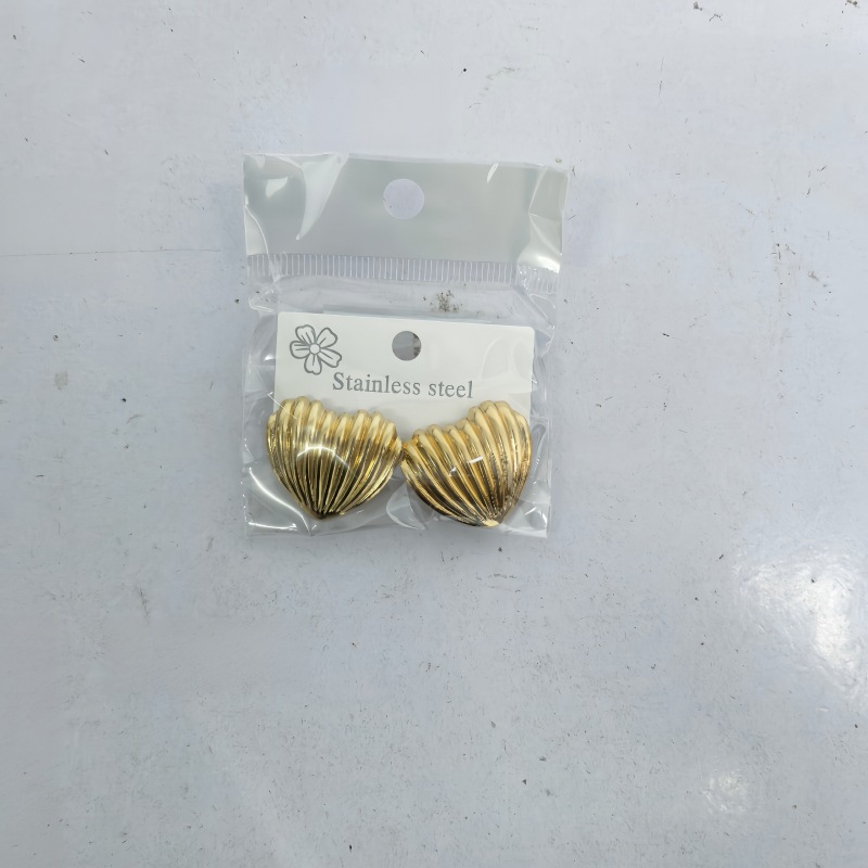 Aretes Geométricos de Corazón de Acero Inoxidable 304 Galvanizado para Mujer